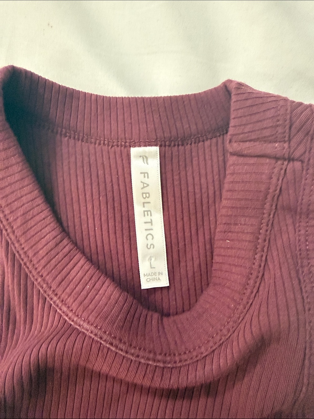 Fabletics Ribbed Tank Top - Burgundy - Picture 2 of 4